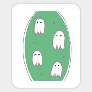 Halloween cute ghosts and hearts fall decor Sticker
